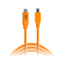 CUC2515-ORG_TETHERTOOLS_Tether Tools TetherPro cavo da USB-C a 2.0 Micro-B 5-Pin 4,6m arancio