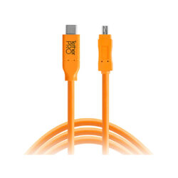 CUC2615-ORG_TETHERTOOLS_Tether Tools TetherPro cavo da USB-C a 2.0 Mini-B 8-Pin 4,6m arancio