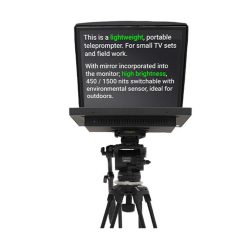 Teleprompter TVPrompt Light LE19M-HB1 ad alta luminosità HB 1000nit con monitor auto-reverse da 19'' per fotocamere medio-piccole