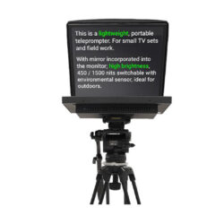 Teleprompter TVPrompt Light LE19M a luminosità standard con monitor auto-reverse da 19'' per fotocamere medio-piccole