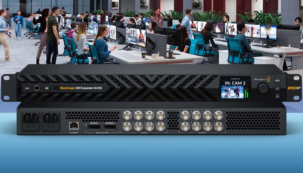 Blackmagic SDI Expander 8x12G Convertitore IP bidirezionale SMPTE 1U 2110 3