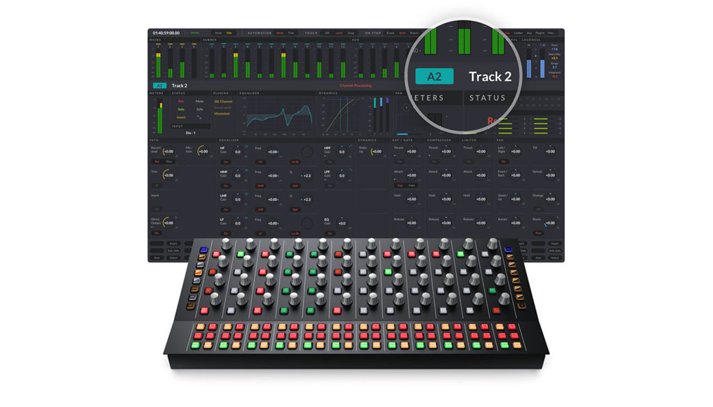 Blackmagic Fairlight Console Channel Control Modulo di Controllo Canale visual 2